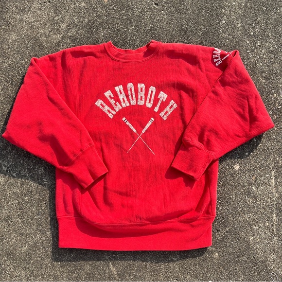 Vintage Red Champion Reverse Weave Crewneck Sweatshirt Rehoboth Beach Medium - Picture 1 of 5